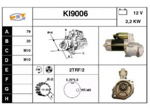 SNRA KI9006 starteris 
 Elektros įranga -> Starterio sistema -> Starteris
361004A000