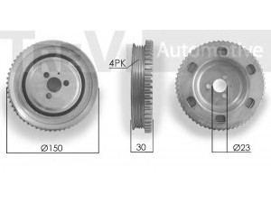 TREVI AUTOMOTIVE PC1141 skriemulys, alkūninis velenas 
 Diržinė pavara -> Dirželio skriemulys
46438708, 55181196, 73502725, 46438708