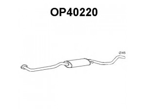 VENEPORTE OP40220 vidurinis duslintuvas 
 Išmetimo sistema -> Duslintuvas
852179, 852414EX, 90128440, 90169931