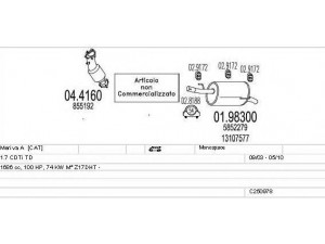 MTS C250978011563 išmetimo sistema 
 Išmetimo sistema -> Išmetimo sistema, visa