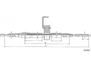 CABOR 10.856 trosas, stovėjimo stabdys 
 Stabdžių sistema -> Valdymo svirtys/trosai
8967481, 8967630, 8967481