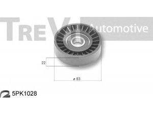 TREVI AUTOMOTIVE KA1098F skriemulių komplektas, V formos rumbuotas diržas 
 Diržinė pavara -> V formos rumbuotas diržas/komplektas -> Cilindrų komplektas