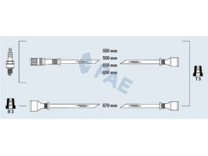 FAE 83500 uždegimo laido komplektas 
 Kibirkšties / kaitinamasis uždegimas -> Uždegimo laidai/jungtys
1612434, 90113411