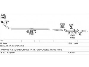 MTS C260252006153 išmetimo sistema 
 Išmetimo sistema -> Išmetimo sistema, visa