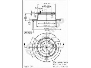 BREMBO 08.5352.10 stabdžių diskas 
 Stabdžių sistema -> Diskinis stabdys -> Stabdžių diskas
95030547, 95661814