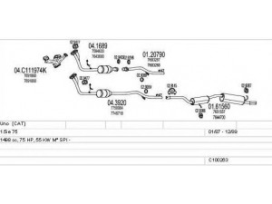 MTS C100263012985 išmetimo sistema 
 Išmetimo sistema -> Išmetimo sistema, visa