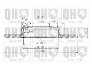 QUINTON HAZELL BDC4812 stabdžių diskas 
 Stabdžių sistema -> Diskinis stabdys -> Stabdžių diskas
09 11 7676, 5 69 058, 90 497 303