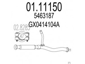 MTS 01.11150 išleidimo kolektorius 
 Išmetimo sistema -> Išmetimo vamzdžiai
5463187, 75525421, GX0414104A