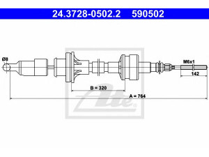 ATE 24.3728-0502.2 sankabos trosas 
 Dviratė transporto priemonės -> Kabeliai ir tachometro velenaai -> Sankabos trosas
7649509, 7670999, 7710212, 7722751