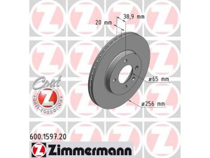 ZIMMERMANN 600.1597.20 stabdžių diskas 
 Dviratė transporto priemonės -> Stabdžių sistema -> Stabdžių diskai / priedai
321 615 301 D, 6N0 615 301 D