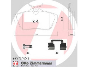 ZIMMERMANN 24578.165.2 stabdžių trinkelių rinkinys, diskinis stabdys 
 Techninės priežiūros dalys -> Papildomas remontas
77364513, 9467549087, 425367, 425368
