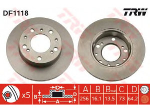 TRW DF1118 stabdžių diskas 
 Stabdžių sistema -> Diskinis stabdys -> Stabdžių diskas
7568440, 4246N5, 7531819, ZF93500520