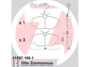 ZIMMERMANN 21557.190.1 stabdžių trinkelių rinkinys, diskinis stabdys 
 Techninės priežiūros dalys -> Papildomas remontas
60777621