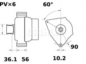 MAHLE ORIGINAL MG 352 kintamosios srovės generatorius 
 Elektros įranga -> Kint. sr. generatorius/dalys -> Kintamosios srovės generatorius
009 154 30 02, 009 154 31 02, 009 154 35 02