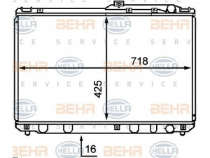 HELLA 8MK 376 707-731 radiatorius, variklio aušinimas 
 Aušinimo sistema -> Radiatorius/alyvos aušintuvas -> Radiatorius/dalys
16400-07030, 16400-62090