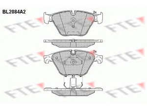 FTE BL2084A2 stabdžių trinkelių rinkinys, diskinis stabdys 
 Techninės priežiūros dalys -> Papildomas remontas
34 11 6 775 314, 34 11 6 794 913