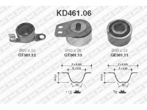 SNR KD461.06 paskirstymo diržo komplektas 
 Techninės priežiūros dalys -> Papildomas remontas
14510-P5T-G00, 14520-P5T-G00, LHP100390
