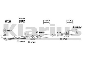 KLARIUS 330749U išmetimo sistema 
 Išmetimo sistema -> Išmetimo sistema, visa