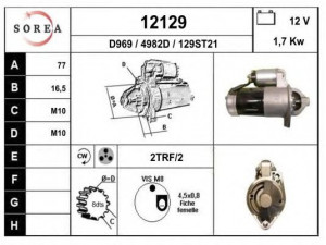 EAI 12129 starteris 
 Elektros įranga -> Starterio sistema -> Starteris
1250295, 361002A000, 361002A100