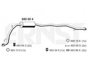 ERNST 680004 vidurinis duslintuvas 
 Išmetimo sistema -> Duslintuvas
18220-SAA-013, 18220-SAA-023, 18220-SEN-P03