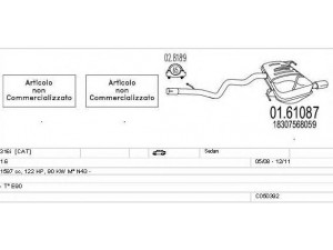 MTS C050392025146 išmetimo sistema 
 Išmetimo sistema -> Išmetimo sistema, visa