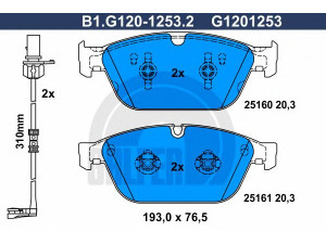 GALFER B1.G120-1253.2 stabdžių trinkelių rinkinys, diskinis stabdys 
 Techninės priežiūros dalys -> Papildomas remontas
4H0 698 151 E, 4H0 698 151 H