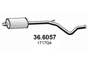 ASSO 36.6057 vidurinis duslintuvas 
 Išmetimo sistema -> Duslintuvas
1717Q4, 9800524380