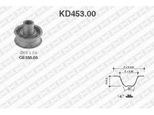 SNR KD453.00 paskirstymo diržo komplektas 
 Techninės priežiūros dalys -> Papildomas remontas
636421, 90180131