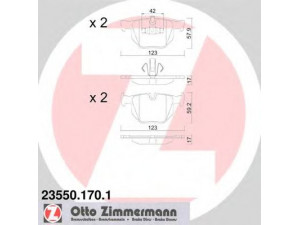 ZIMMERMANN 23550.170.1 stabdžių trinkelių rinkinys, diskinis stabdys 
 Techninės priežiūros dalys -> Papildomas remontas
34 21 6 769 105, 34 21 6 775 678