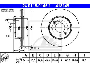 ATE 24.0118-0145.1 stabdžių diskas 
 Dviratė transporto priemonės -> Stabdžių sistema -> Stabdžių diskai / priedai
51712-0X500, 51712-07500