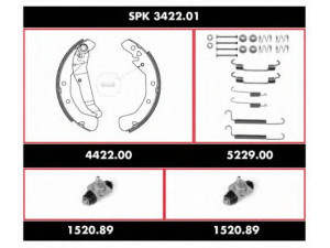 WOKING SPK 3422.01 stabdžių rinkinys, būgniniai stabdžiai 
 Stabdžių sistema -> Būgninis stabdys -> Stabdžių remonto rinkinys