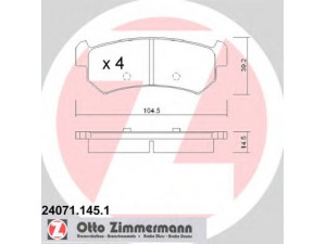 ZIMMERMANN 24071.145.1 stabdžių trinkelių rinkinys, diskinis stabdys 
 Techninės priežiūros dalys -> Papildomas remontas
96405131, 96405131
