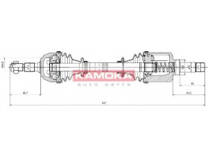 KAMOKA CT1138905 kardaninis velenas 
 Ratų pavara -> Kardaninis velenas
327250, 327254, 32728J
