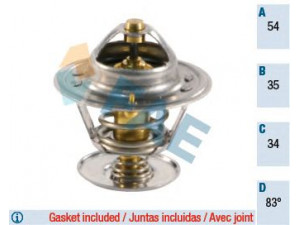 FAE 5304383 termostatas, aušinimo skystis 
 Aušinimo sistema -> Termostatas/tarpiklis -> Thermostat
C28 067, C33 012, C37 129, 059 121 113