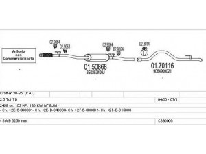 MTS C380906023185 išmetimo sistema 
 Išmetimo sistema -> Išmetimo sistema, visa