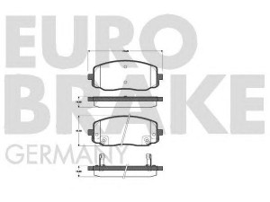 EUROBRAKE 5502223513 stabdžių trinkelių rinkinys, diskinis stabdys 
 Techninės priežiūros dalys -> Papildomas remontas
581010XA01, 581010XA10, 5810107A10