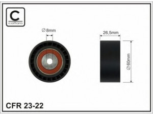 CAFFARO 23-22 kreipiantysis skriemulys, V formos rumbuotas diržas 
 Diržinė pavara -> V formos rumbuotas diržas/komplektas -> Laisvasis/kreipiamasis skriemulys
5751.47, 5751.91, 9628990280, 5751.47