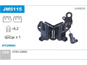 JANMOR JM5115 ritė, uždegimas 
 Kibirkšties / kaitinamasis uždegimas -> Uždegimo ritė
27301-22600