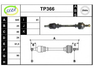 SERA TP366 kardaninis velenas 
 Ratų pavara -> Kardaninis velenas
3272S3, 3272S6