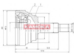 KAMOKA 6606 jungčių komplektas, kardaninis velenas 
 Ratų pavara -> Sujungimai/komplektas
7701349955, 7701351995, 7701352001