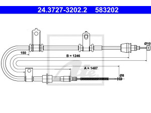 ATE 24.3727-3202.2 trosas, stovėjimo stabdys 
 Stabdžių sistema -> Valdymo svirtys/trosai
59760-07000, 59760-07010