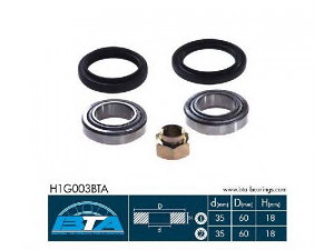 BTA H1G003BTA rato guolio komplektas 
 Ašies montavimas/vairavimo mechanizmas/ratai -> Rato stebulė/montavimas -> Rato guolis
5 007 039