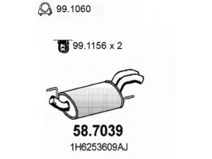 ASSO 58.7039 galinis duslintuvas 
 Išmetimo sistema -> Duslintuvas
1H6253609AJ
