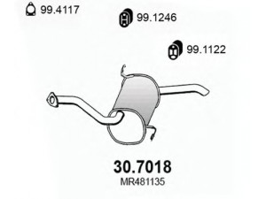 ASSO 30.7018 galinis duslintuvas 
 Išmetimo sistema -> Duslintuvas
MR481135