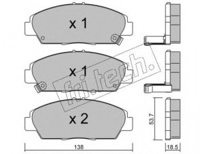 fri.tech. 175.0 stabdžių trinkelių rinkinys, diskinis stabdys 
 Techninės priežiūros dalys -> Papildomas remontas
45022-S30-G10, 45022-S30-G12, 45022-SN7-G42