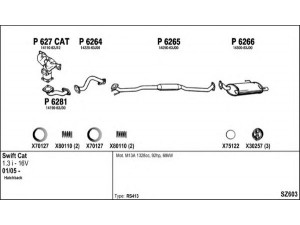 FENNO SZ603 išmetimo sistema 
 Išmetimo sistema -> Išmetimo sistema, visa