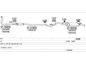 MTS C280309006287 išmetimo sistema 
 Išmetimo sistema -> Išmetimo sistema, visa