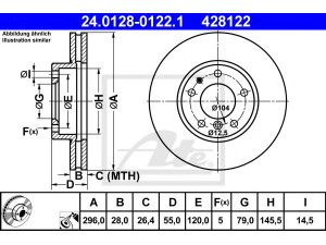 ATE 24.0128-0122.1 stabdžių diskas 
 Dviratė transporto priemonės -> Stabdžių sistema -> Stabdžių diskai / priedai
34 11 1 158 550, 34 11 1 165 263
