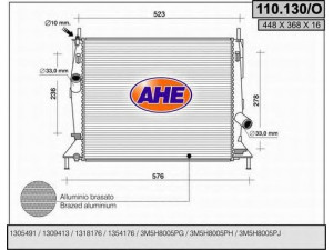 AHE 110.130/O radiatorius, variklio aušinimas 
 Aušinimo sistema -> Radiatorius/alyvos aušintuvas -> Radiatorius/dalys
3M5H8005PJ