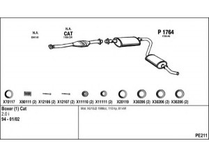 FENNO PE211 išmetimo sistema 
 Išmetimo sistema -> Išmetimo sistema, visa